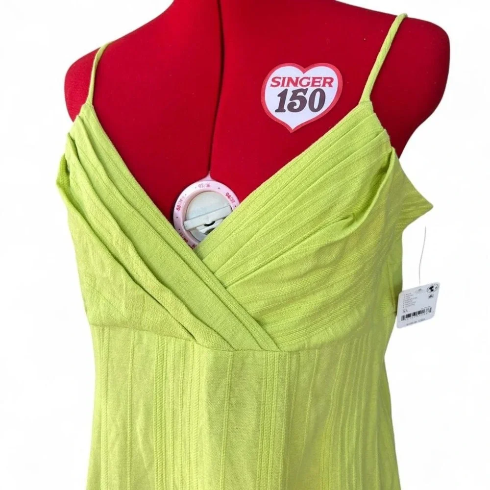 Free People free-est Hard To Let Go Midi Dress in Green Eel XL Fairycore Beach